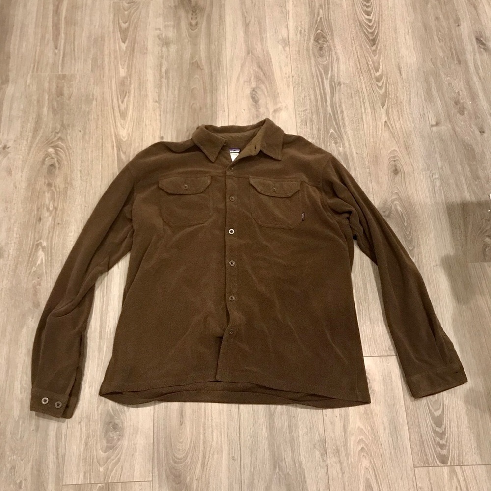 Patagonia Chocolate Brown Fleece Button Down - XL